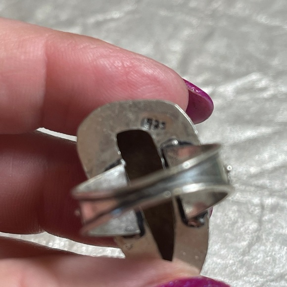 Sterling Silver & roughcut Sunstone Ring, sz 8 1/2 - Picture 6 of 6